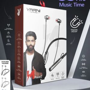 Varni M-Power Bluetooth Neckband with 62Hr Playtime,Sports Mode,BT v5.3,Enc Mode Bluetooth Headset